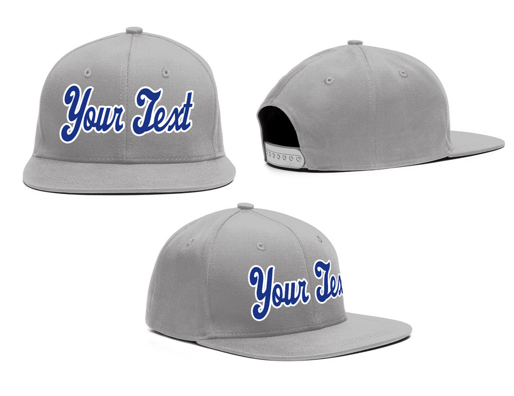 Custom Gray White-Royal Casual Sport Baseball Cap