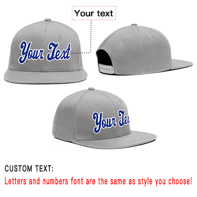 Custom Gray White-Royal Casual Sport Baseball Cap