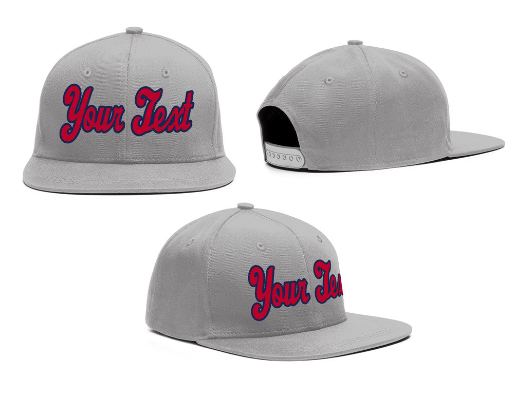 Custom Gray Pink-Navy Casual Sport Baseball Cap