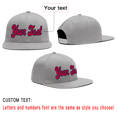 Custom Gray Pink-Navy Casual Sport Baseball Cap