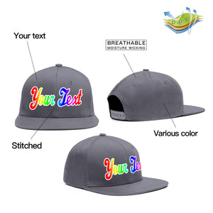 Custom Dark Gray Gradient Casual Sport Baseball Cap