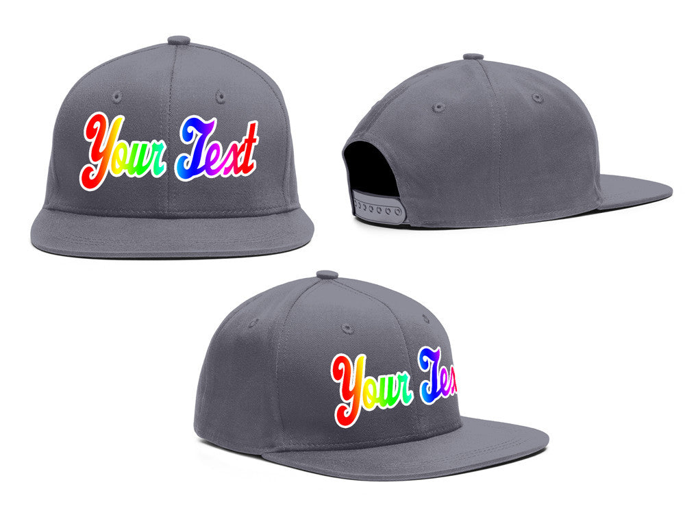 Custom Dark Gray Gradient Casual Sport Baseball Cap