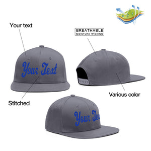 Custom Dark Gray Royal Casual Sport Baseball Cap