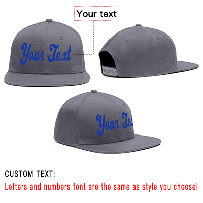 Custom Dark Gray Royal Casual Sport Baseball Cap