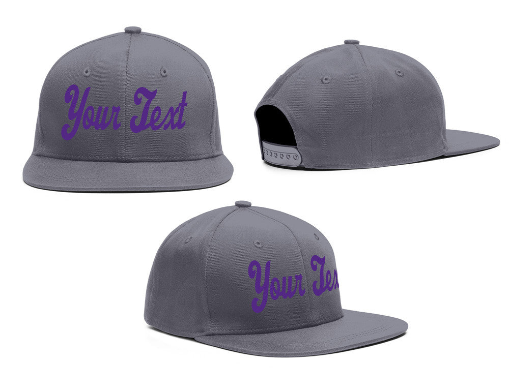 Custom Dark Gray Purple Casual Sport Baseball Cap