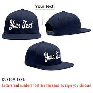 Custom Navy White Casual Sport Baseball Cap