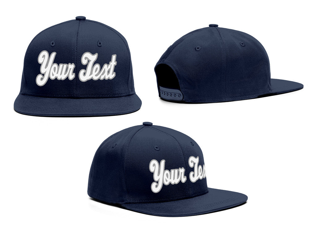 Custom Navy Grey-White Casual Sport Baseball Cap