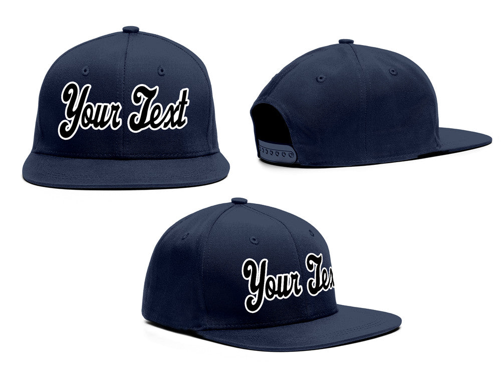 Custom Navy Black-White Casual Sport Baseball Cap