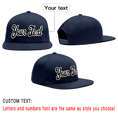 Custom Navy Black-White Casual Sport Baseball Cap