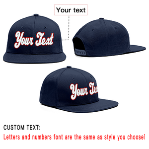 Custom Navy Red-White Casual Sport Baseball Cap