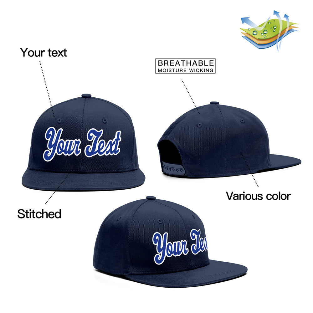 Custom Navy White-Royal Casual Sport Baseball Cap