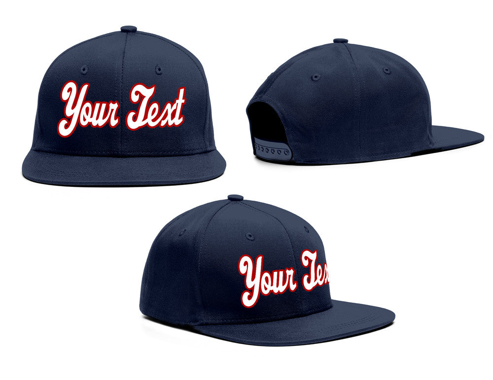 Custom Navy White-Red Casual Sport Baseball Cap