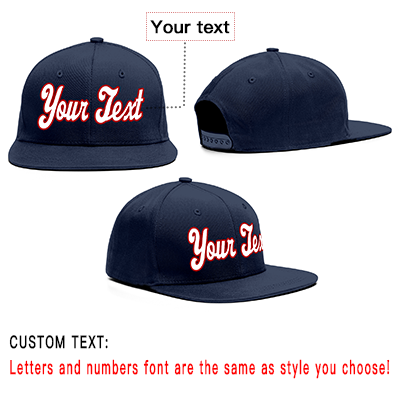 Custom Navy White-Red Casual Sport Baseball Cap