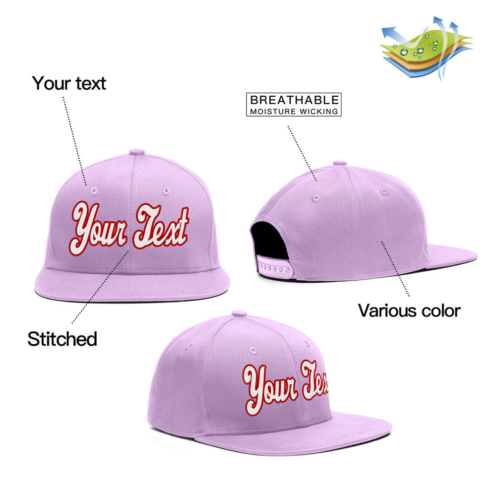 Casquette de baseball sport décontractée violet rouge-blanc personnalisée