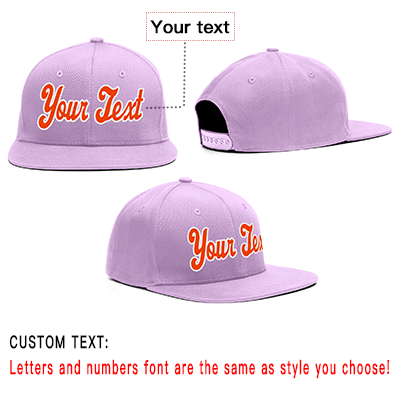 Custom Purple White-Orange Casual Sport Baseball Cap