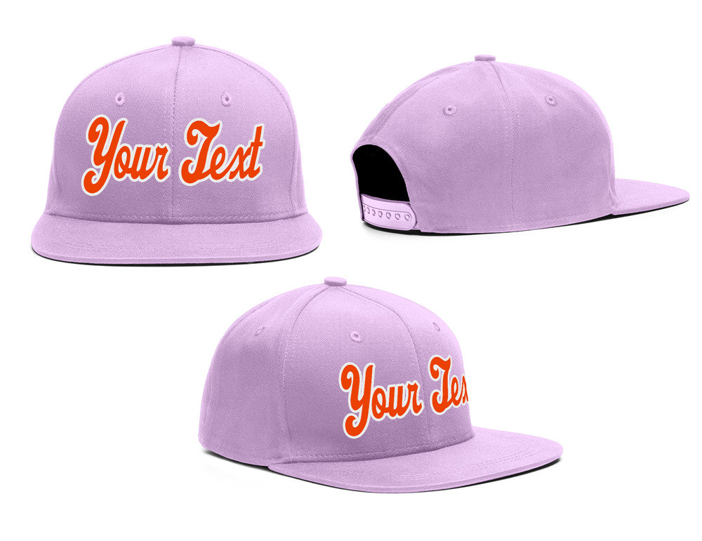 Custom Purple White-Orange Casual Sport Baseball Cap