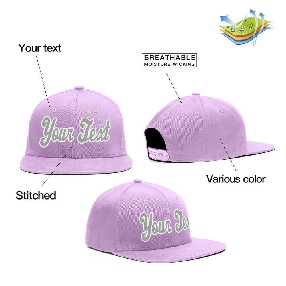 Custom Purple Gold-White Grey Casual Sport Baseball Cap