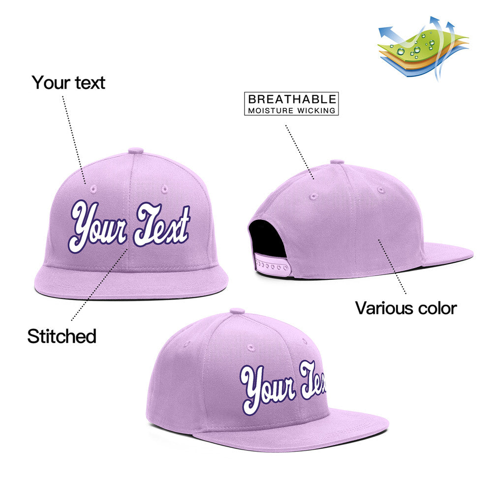 Casquette de baseball sport décontractée violet blanc-violet personnalisée