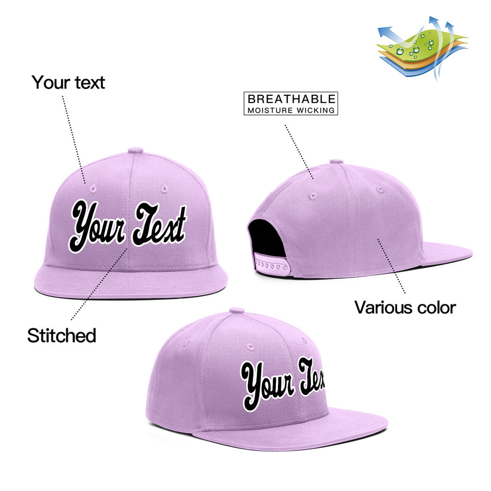 Custom Purple Black-White Casual Sport Baseball Cap