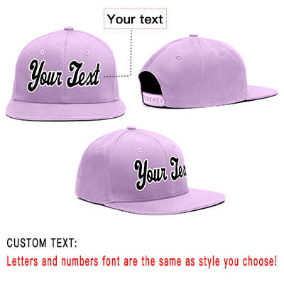 Custom Purple Black-White Casual Sport Baseball Cap