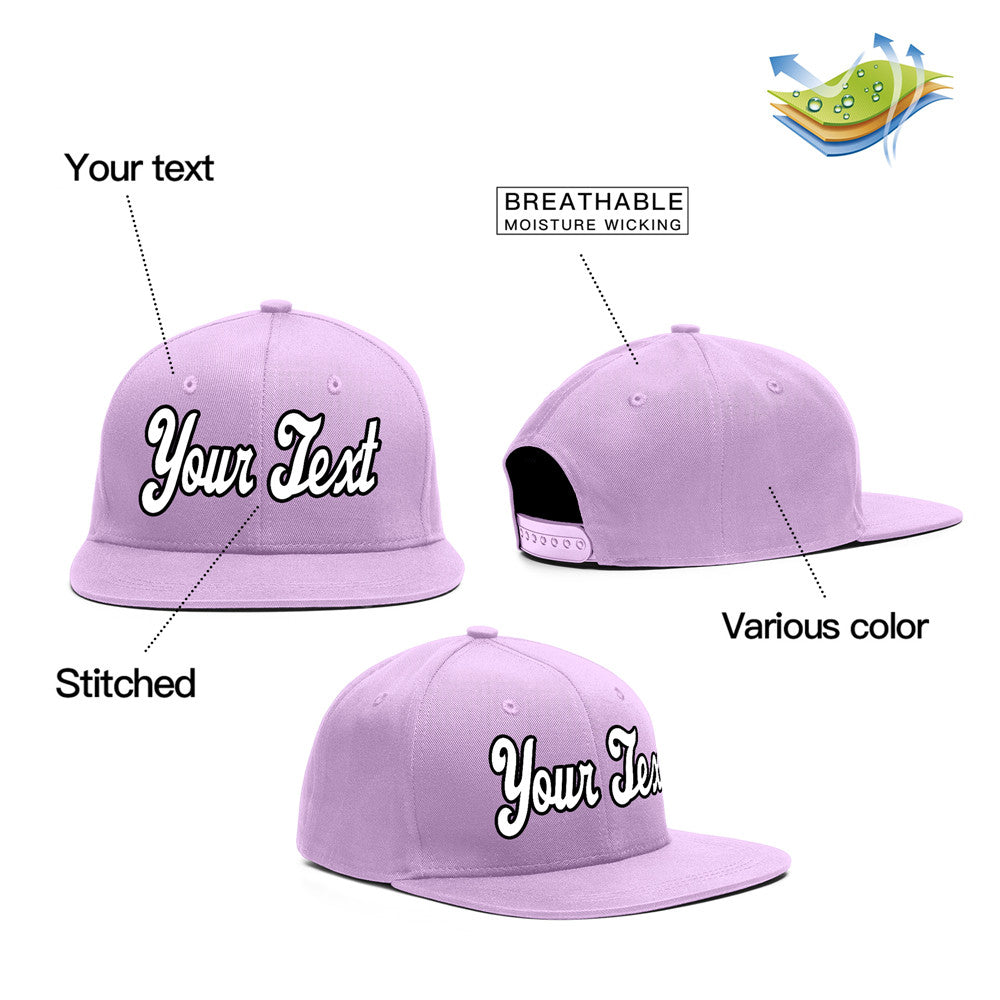 Casquette de baseball sport décontractée violet blanc-noir personnalisée