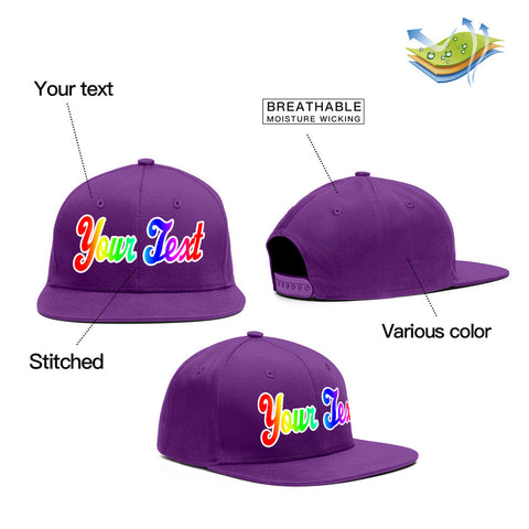 Custom Purple Gradient Casual Sport Baseball Cap
