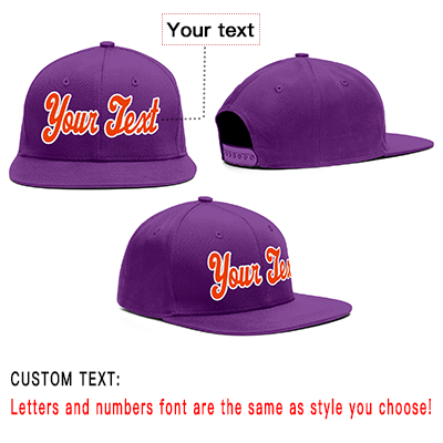 Custom Purple Orange-White Casual Sport Baseball Cap