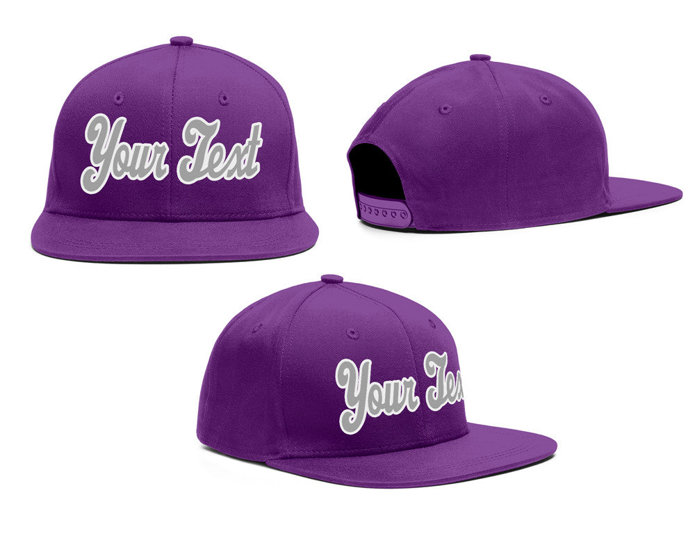 Casquette de baseball sport décontractée violet blanc-gris personnalisée