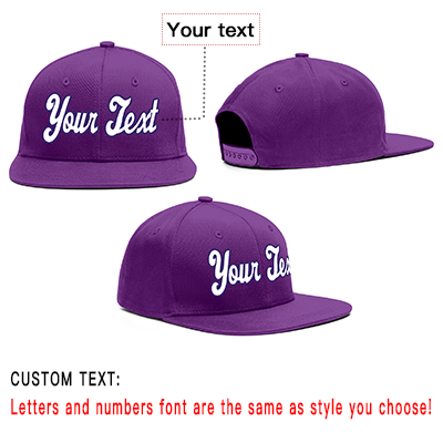 Custom Purple White-Purple Casual Sport Baseball Cap