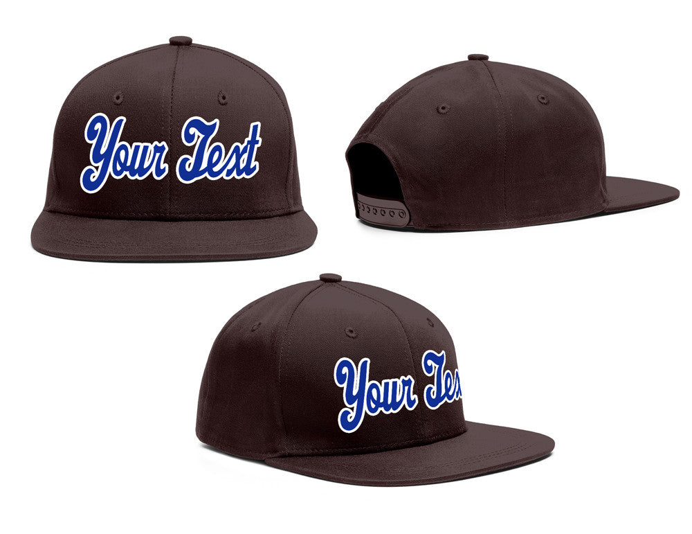 Custom Brown White-Royal Casual Sport Baseball Cap