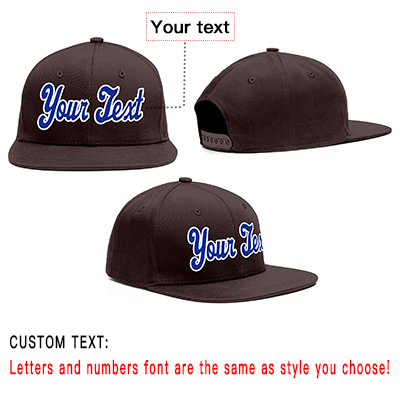 Custom Brown White-Royal Casual Sport Baseball Cap