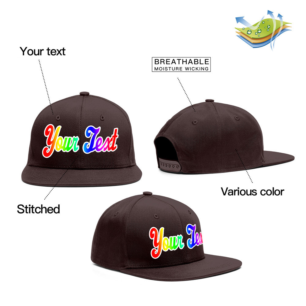 Custom Brown Gradient Casual Sport Baseball Cap