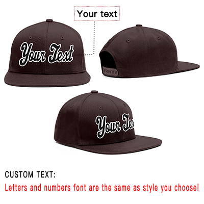 Custom Brown White-Black Casual Sport Baseball Cap