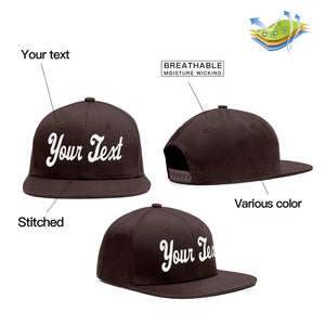 Custom Brown White Casual Sport Baseball Cap