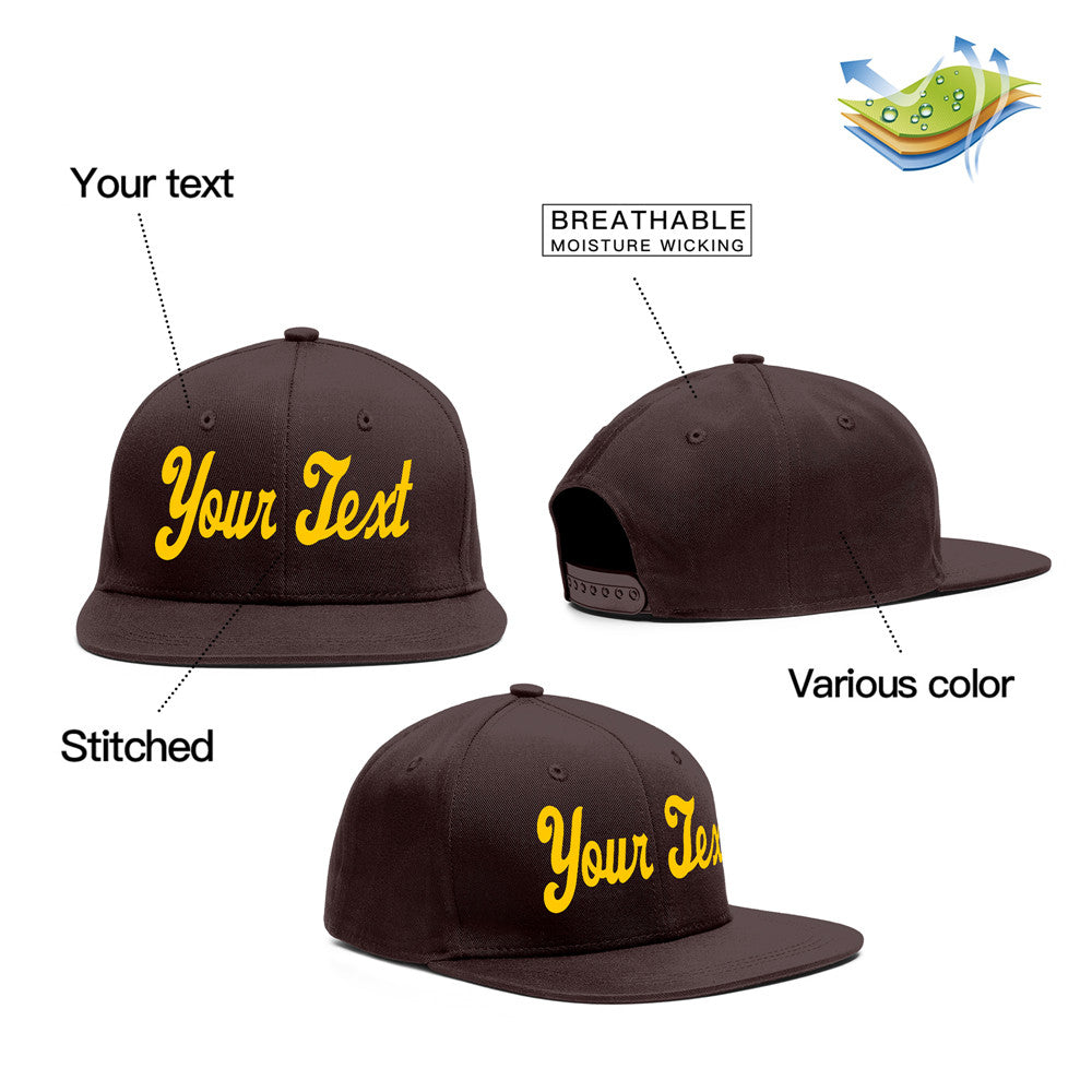 Casquette de baseball sport décontractée marron jaune personnalisée