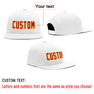 Custom White Red-Yellow Casual Sport Baseball Cap