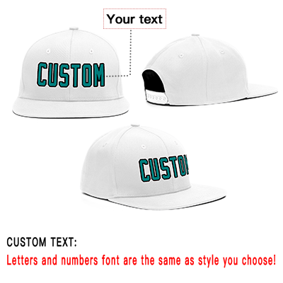 Custom White Aqua Casual Sport Baseball Cap