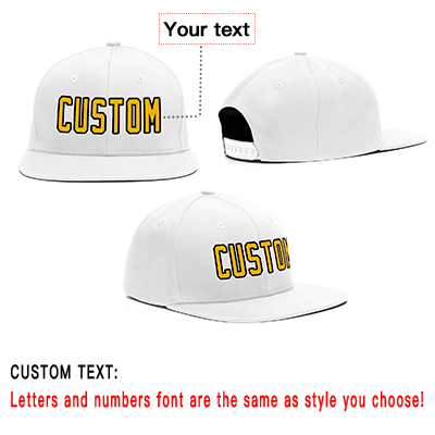 Custom White Yellow Casual Sport Baseball Cap