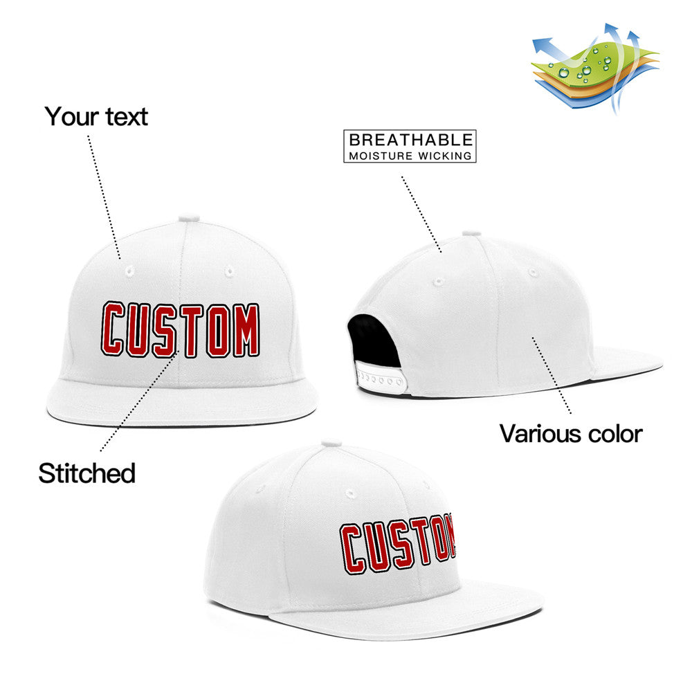 Custom Red Black Casual Sport Baseball Cap