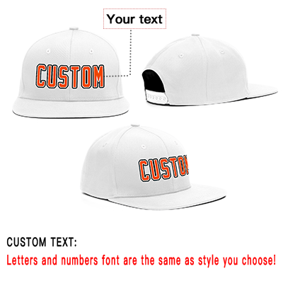 Casquette de baseball sport décontractée orange blanc personnalisée