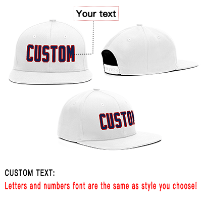 Custom White Red-Navy Casual Sport Baseball Cap