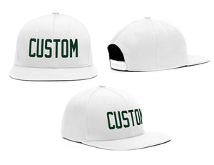 Custom White Green Casual Sport Baseball Cap