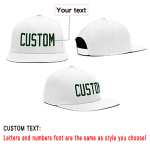 Custom White Green Casual Sport Baseball Cap