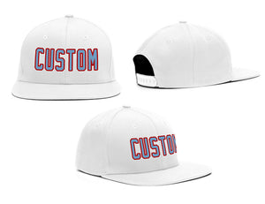 Custom White Lt Blue-Red Casual Sport Baseball Cap