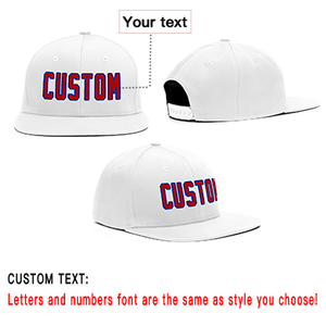 Custom White Red-Blue Casual Sport Baseball Cap