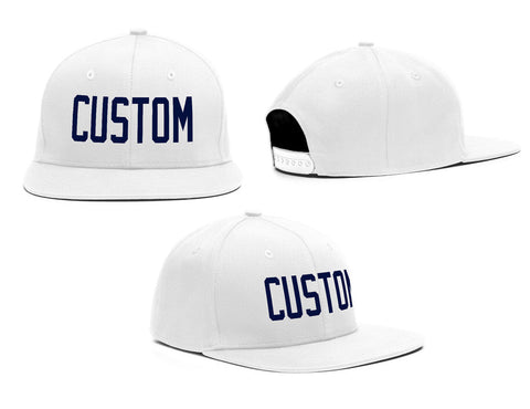 Custom White Navy Casual Sport Baseball Cap