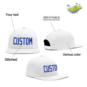 Custom White Blue Casual Sport Baseball Cap