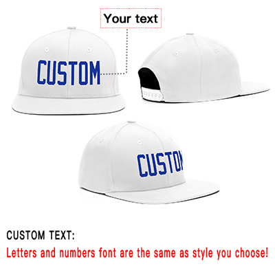 Custom White Blue Casual Sport Baseball Cap