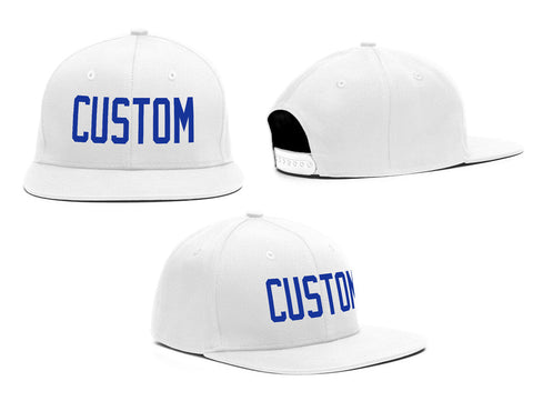 Custom White Blue Casual Sport Baseball Cap
