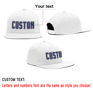 Custom White Yellow-Blue Casual Sport Baseball Cap